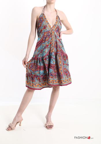 Scamiciato in Seta Fantasia jacquard con balze scollo a V - ph 8