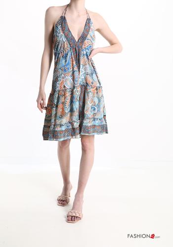 Scamiciato in Seta Fantasia jacquard con balze scollo a V - ph 9