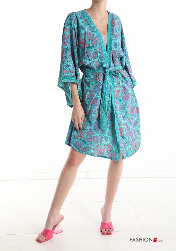 Vestido playero de Seda Estampado jacquard con cinturón - ph 1