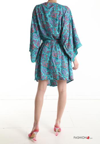 Vestido playero de Seda Estampado jacquard con cinturón - ph 2