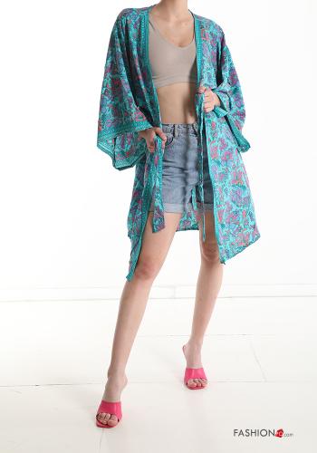 Vestido playero de Seda Estampado jacquard con cinturón - ph 7