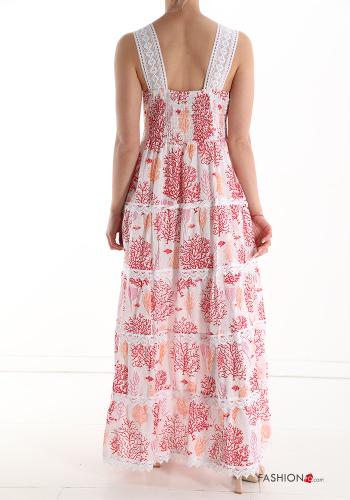Vestido sem Mangas em Algodão renda de praia com folhos - ph 2