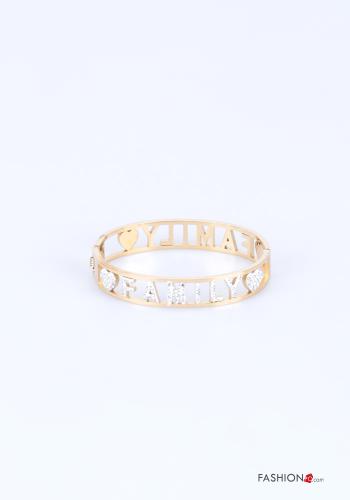 Bracelet Imprimé écrit avec strass - ph 1