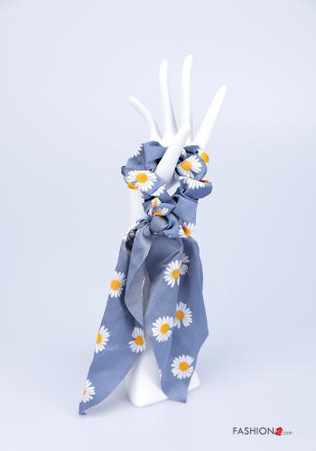 Set 12 pezzi Elastico per capelli  con fiocco Fantasia floreale - ph 3