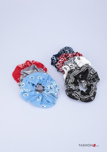 Set 12 pezzi Elastico per capelli Fantasia paisley - ph 1