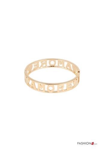 Aufschriftes Muster Armband mit Strasssteinen - ph 2