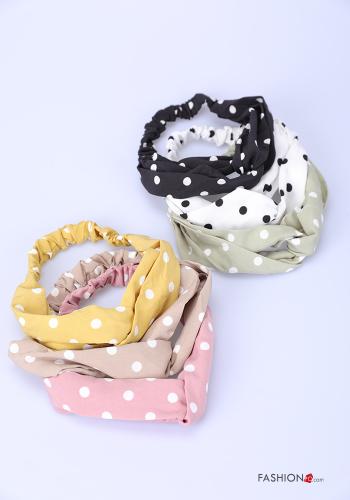 Set 12 pezzi Fascia per capelli Fantasia pois - ph 1