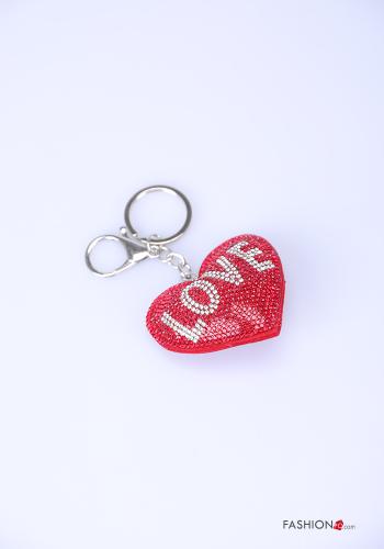 Set 12 pezzi Portachiavi  con strass Fantasia scritta - ph 2