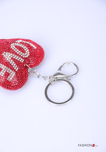 Set 12 pezzi Portachiavi  con strass Fantasia scritta - ph 4