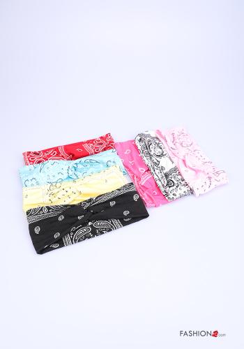 Set 12 pezzi Fascia per capelli in Cotone Fantasia paisley - ph 1