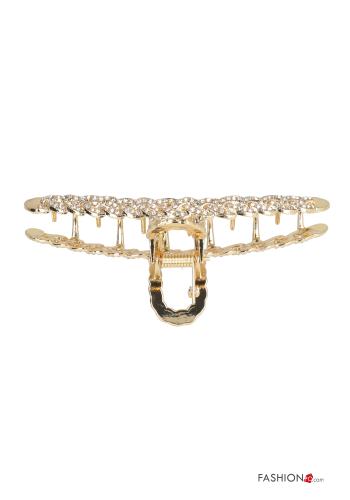 Jaw clip with pearls with rhinestones - ph 2