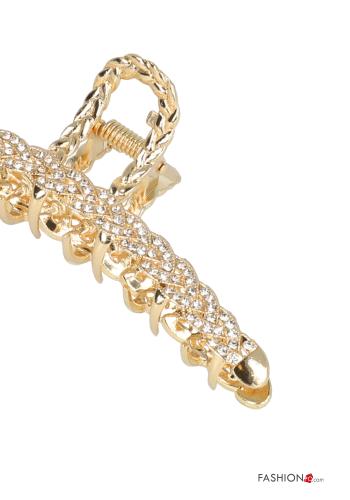 Jaw clip with pearls with rhinestones - ph 3
