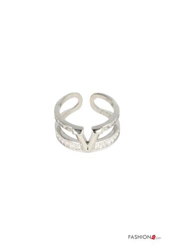 verstellbarer Ring mit Strasssteinen - ph 1