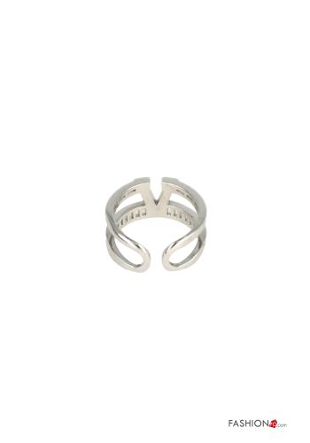 verstellbarer Ring mit Strasssteinen - ph 2