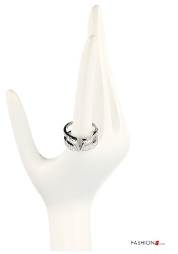 verstellbarer Ring mit Strasssteinen - ph 3