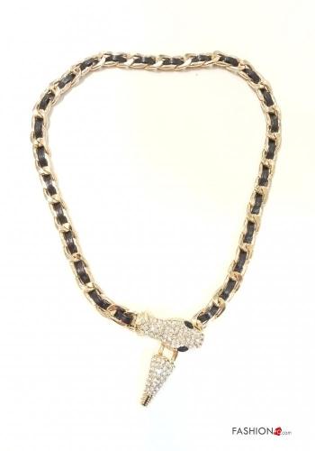 Animal motif Necklace with rhinestones