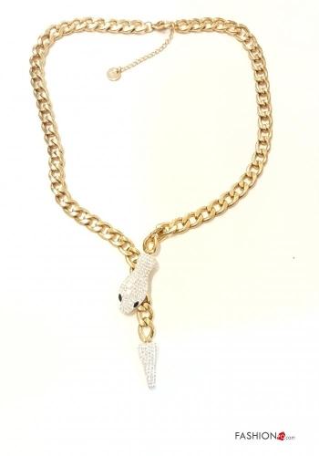 Animal motif adjustable Necklace with rhinestones