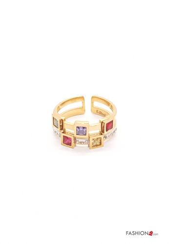 Anello regolabile con strass - ph 1