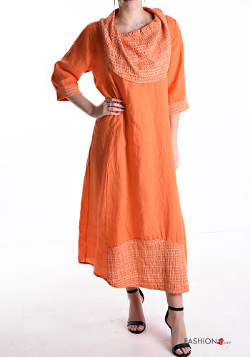 Abito in Lino oversize maxi maniche a tre quarti - ph 1