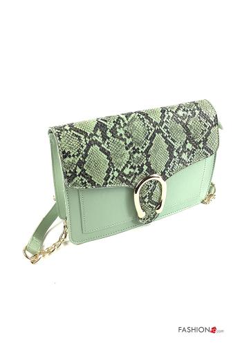 Snake print Bag with buttons with shoulder strap with zip - ph 1