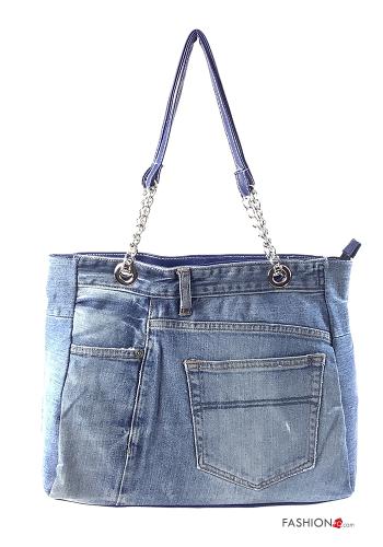 Bag in Cotton  with pockets with zip denim Mixed print - ph 1