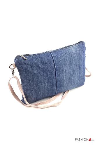 Mala em Algodão de ganga Padrão misto com fecho com bolsos com alça - ph 2