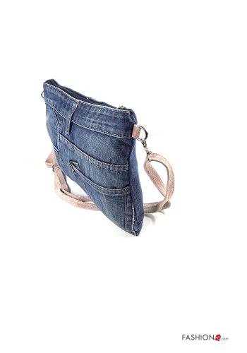Mala em Algodão de ganga Padrão misto com fecho com bolsos com alça - ph 3