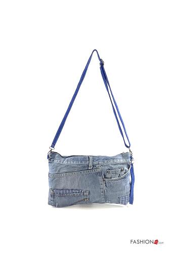 Mala em Algodão de ganga Padrão misto com fecho com bolsos com alça - ph 4