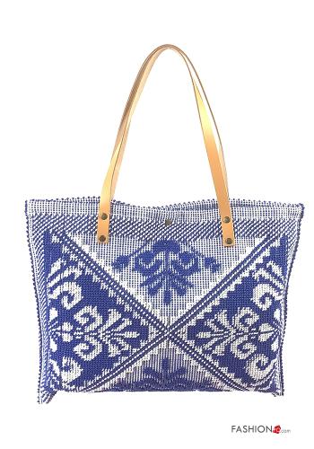 Borsa in Cotone Fantasia ricamata con bottoni