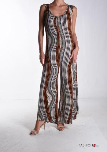 Optical Muster ärmellos wide leg Overall - ph 1