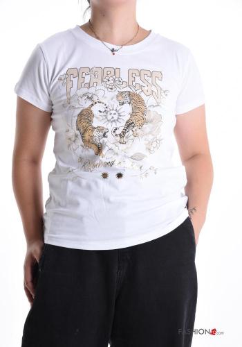 T-shirt in Cotone maniche corte girocollo Fantasia stampata - ph 1