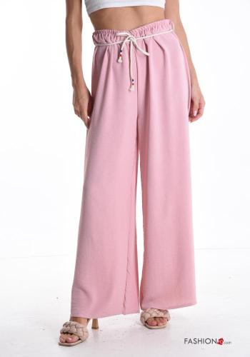 wide leg Trousers with string with elastic with belt