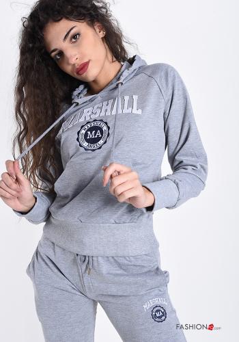 Felpa in Cotone con tasche con cappuccio - ph 1
