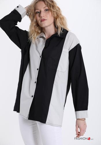 Camicia in Cotone Fantasia righe con tasche - ph 1