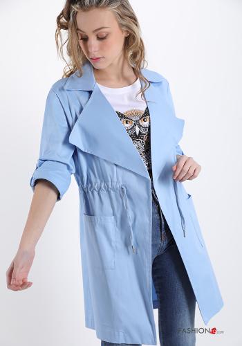 Trenchcoat aus Baumwolle  mit Taschen mit Schleife - ph 1