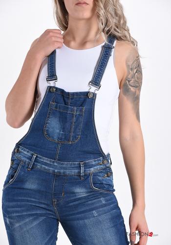Salopette in Cotone  con bottoni con tasche - ph 4