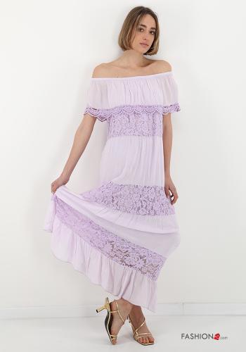 Spitze- Kleid aus Baumwolle mit Volants - ph 1
