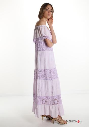 Spitze- Kleid aus Baumwolle mit Volants - ph 3