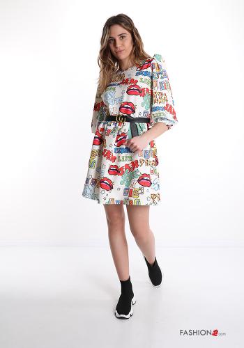 Robe  avec ceinture Imprimé pop art - ph 1