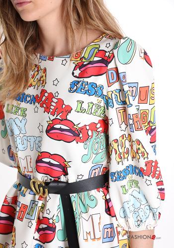 Robe  avec ceinture Imprimé pop art - ph 4