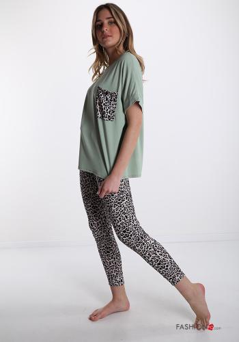 Pigiama completo  con tasche con cinturino Fantasia animalier - ph 3