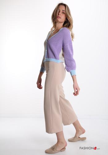 Cardigan in Cotone  con bottoni Fantasia colorata - ph 4