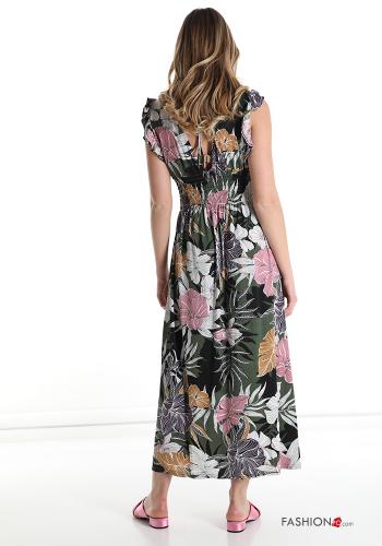 Kleid  V-Ausschnitt Blumenmuster - ph 2