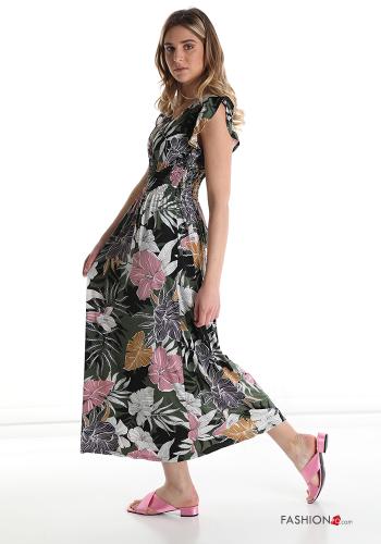 Kleid  V-Ausschnitt Blumenmuster - ph 3