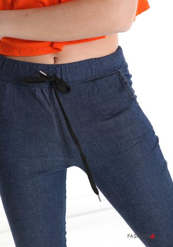 Hose aus Baumwolle mit Taschen mit Schleife - ph 4