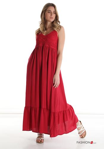 Abito in Cotone  con balze pizzo scollo a V - ph 1