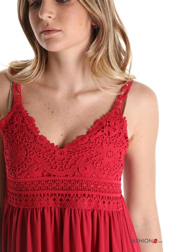 Abito in Cotone  con balze pizzo scollo a V - ph 4