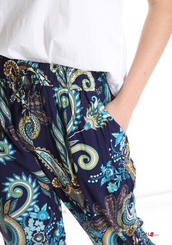 Pantalone in Cotone Fantasia jacquard con tasche con fiocco - ph 4