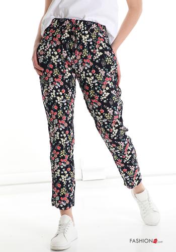 Floral Cotton Trousers with pockets - ph 1