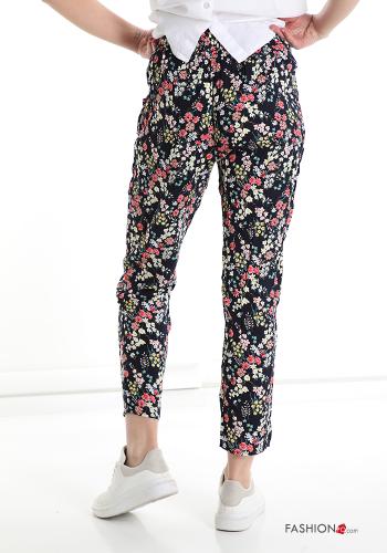 Floral Cotton Trousers with pockets - ph 2